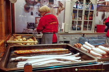 Stall selling half-metre long bratwursts